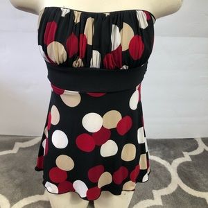 My Michelle Blouse Medium Strapless Polka Dot  Top NWT 🎃